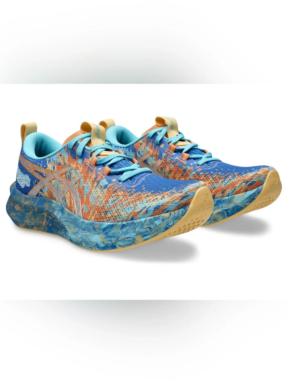 ASICS Women's NOOSA TRI 16 Running Shoes Nature Blue Faded Orange Size 9